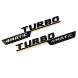 Gloss Black TURBO 4MATIC Side Decal Badge For Mercedes GLC220 GLC250 GLC43 AMG