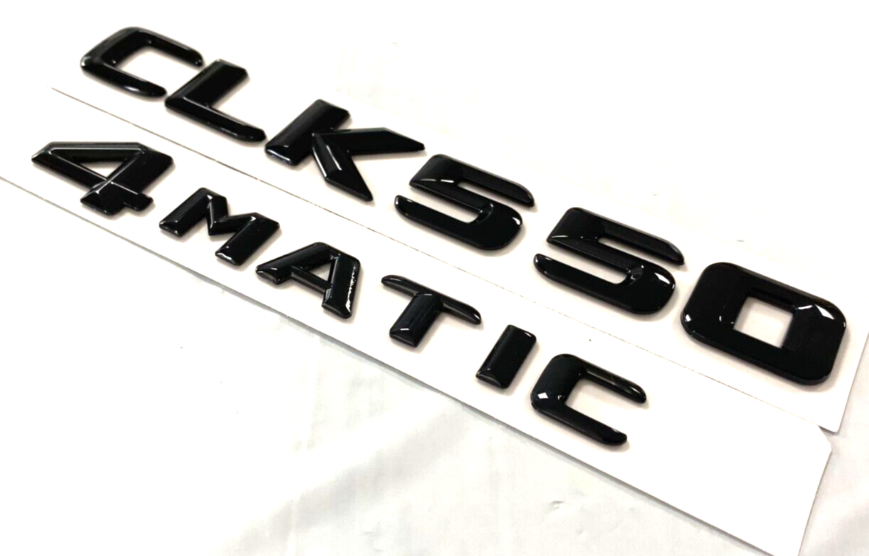 2X BLACK CLK550+4MATIC FOR MERCEDES CLK550 REAR TRUNK EMBLEM BADGE NAMEPLATE