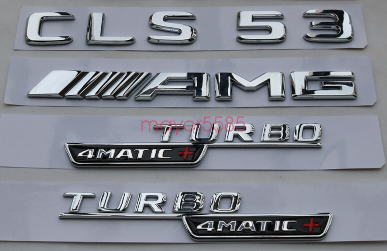 NEW Chrome CLS53 AMG TURBO 4 MATIC Trunk Emblem Badge Sticker for Mercedes Benz