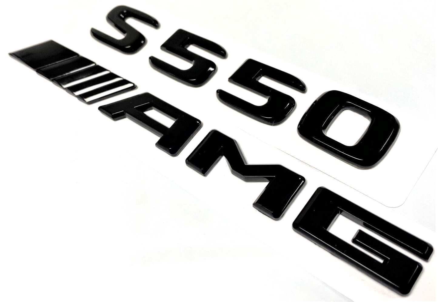 S550 + AMG BLACK FOR MERCEDES REAR TRUNK EMBLEM BADGE NAMEPLATE DECAL NUMBERS