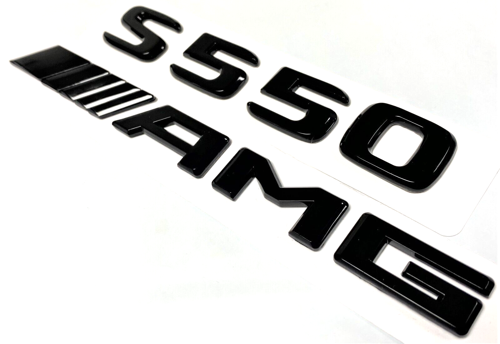 S550 + AMG BLACK FOR MERCEDES REAR TRUNK EMBLEM BADGE NAMEPLATE DECAL NUMBERS