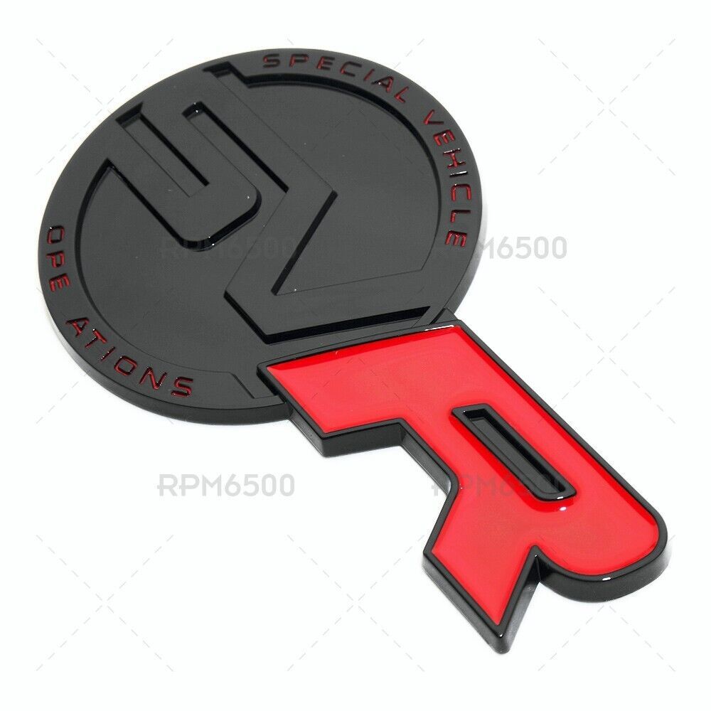 Land Rover 3D Car SVR Special Vehicle Operations Black Logo Badge Emblem Sport