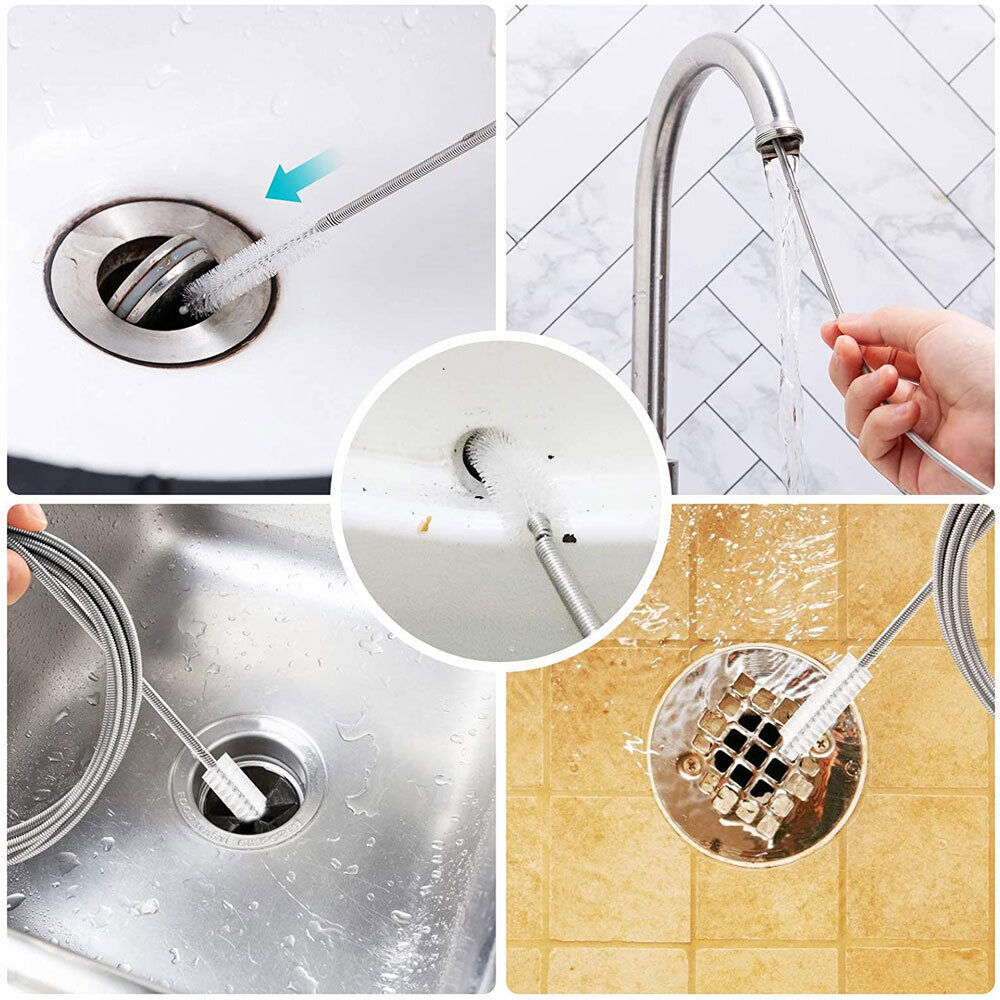 3X 150CM Flexible Car Drain Dredge Sunroof Cleaning Scrub Brush Tool Accessories