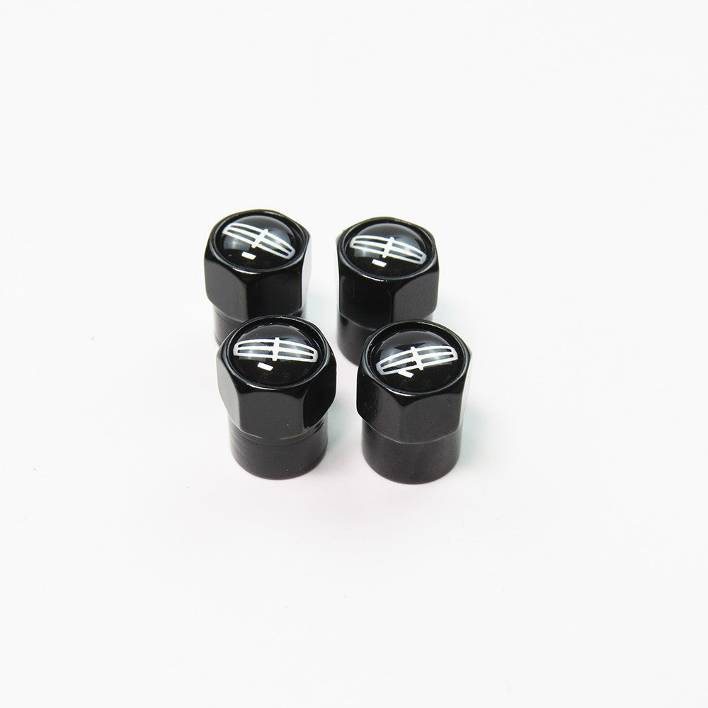 Compatible with Lincoln 4Pcs Tire Valve Stem Caps Black Anodized Aluminum Set