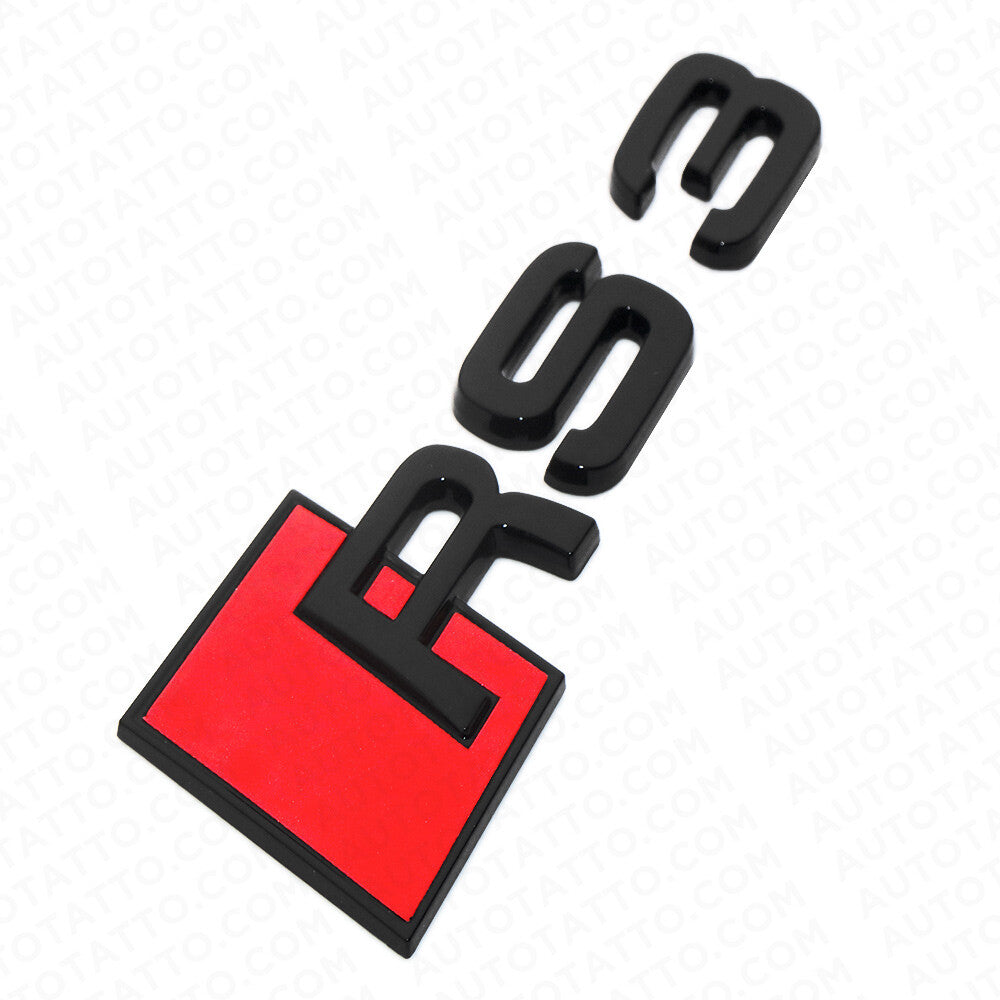 For Audi RS3 Gloss Black Rear Letter Tail Badge Trunk Emblem Badge Logo Sport