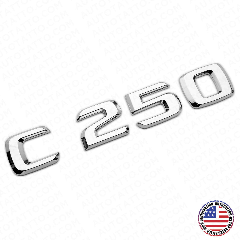 12-15 C 250 Letter Emblem 3D Trunk Logo Nameplate Badge Decoration AMG Chrome