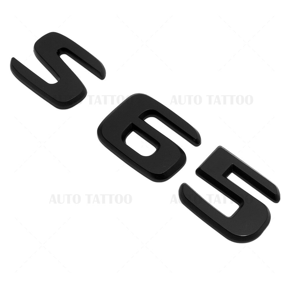 18-21 S 65 AMG Letter 3D Emblem Trunk Logo Nameplate Badge Decorate Matte Black