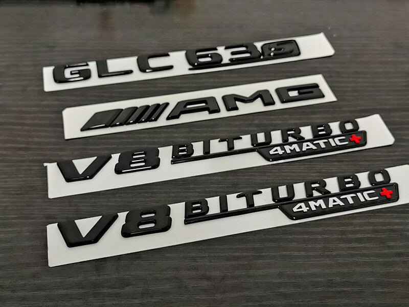 Gloss Black GLC63S GLC63 AMG Biturbo 4matic+ emblem badge For Mercedes-Benz GLC