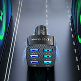 6 Port USB Phone Charger Adapter Fast Charging QC3.0 LED Display Car Accessories