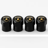 Compatible with Lamborghini 4Pcs Tire Valve Stem Caps Black Anodized Aluminum