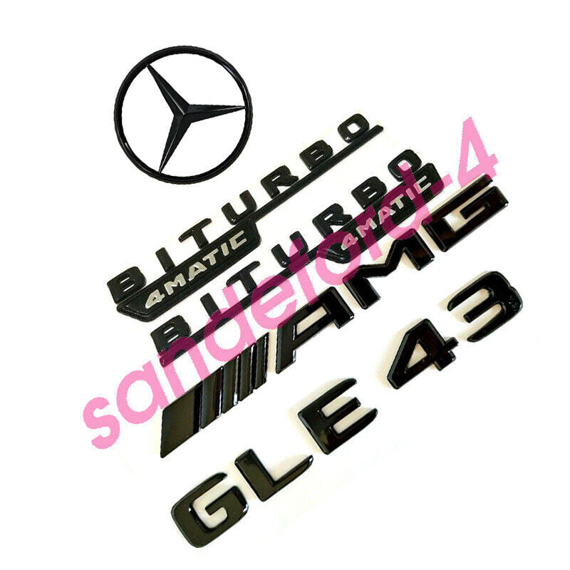 GLE43 COUPE AMG BITURBO 4MATIC Rear Star Emblem Black Badge Combo C292