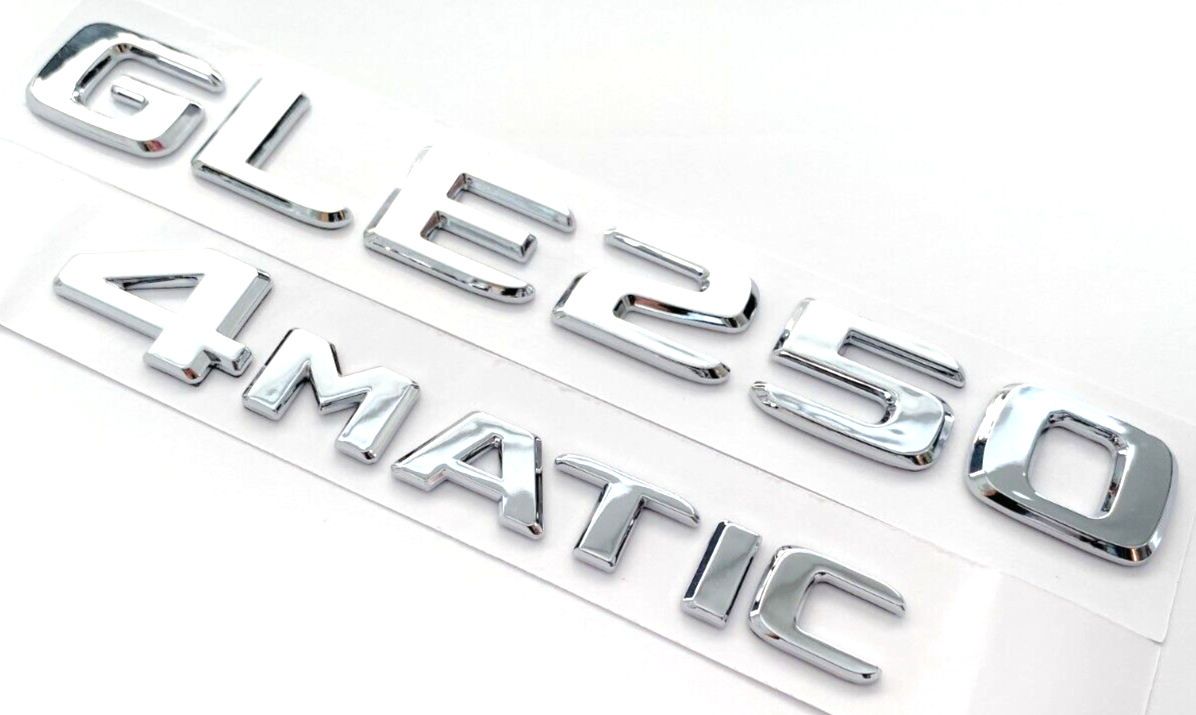 GLE250+4MATIC CHROME FOR MERCEDES REAR TRUNK EMBLEM BADGE NAMEPLATE DECAL NUMBER