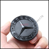 57mm Glossy Black Flat Hood Ornament Badge Emblem For C-class W205