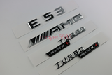 Chrome  E53 AMG TURBO 4 Matic Letters Trunk Embl Badge Sticker For Mercedes Benz