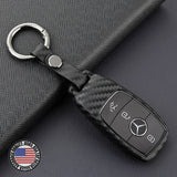 Carbon Fiber Style For New Mercedes Remote Key Fob Case Shell Keychain Protect