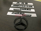 Gloss Black A45 AMG TURBO 4MATIC Rear Star Emblem PACKAGE replacement Badge W176