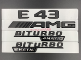 Matte black E43 AMG BITURBO 4MATIC Trunk Emblem Badge Sticker For Mercedes Benz