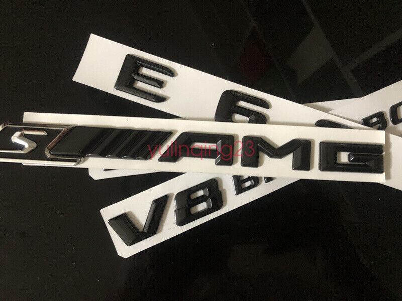 Gloss Black E63 + S AMG V8 BITURBO Trunk Emblem Badge Sticker