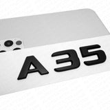 A35 AMG Letter Emblem 3D Trunk Logo Nameplate Badge Decorate Sport Matte Black