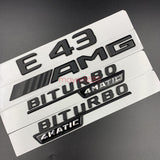 Matte black E43 AMG BITURBO 4MATIC Trunk Emblem Badge Sticker For Mercedes Benz