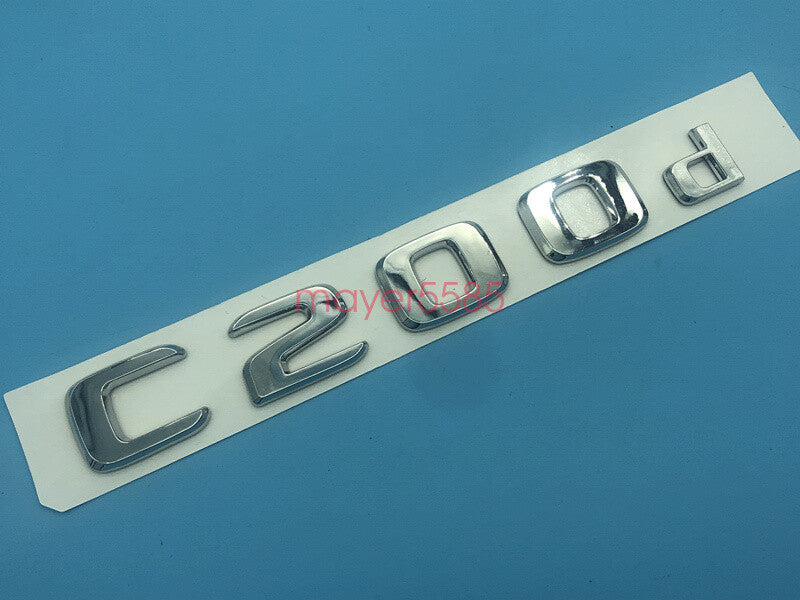 Chrome " C200d " Number Letters Rear Trunk Badge Emblem for Mercedes Benz C200d