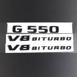 4pcs NEW G550 AMG V8 Biturbo Gloss Black Badge Emblem for Mercedes Benz G 550