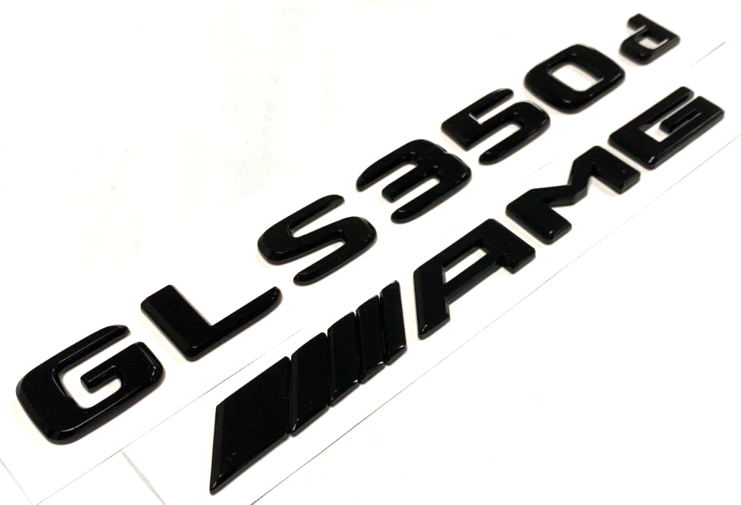 BLACK GLS350d+AMG FOR MERCEDES REAR TRUNK EMBLEM BADGE NAMEPLATE DECAL NUMBER