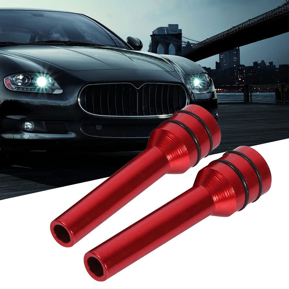 2pcs Red Car Interior Door Locking Lock Knob Pull Pins Cover Auto Accessories