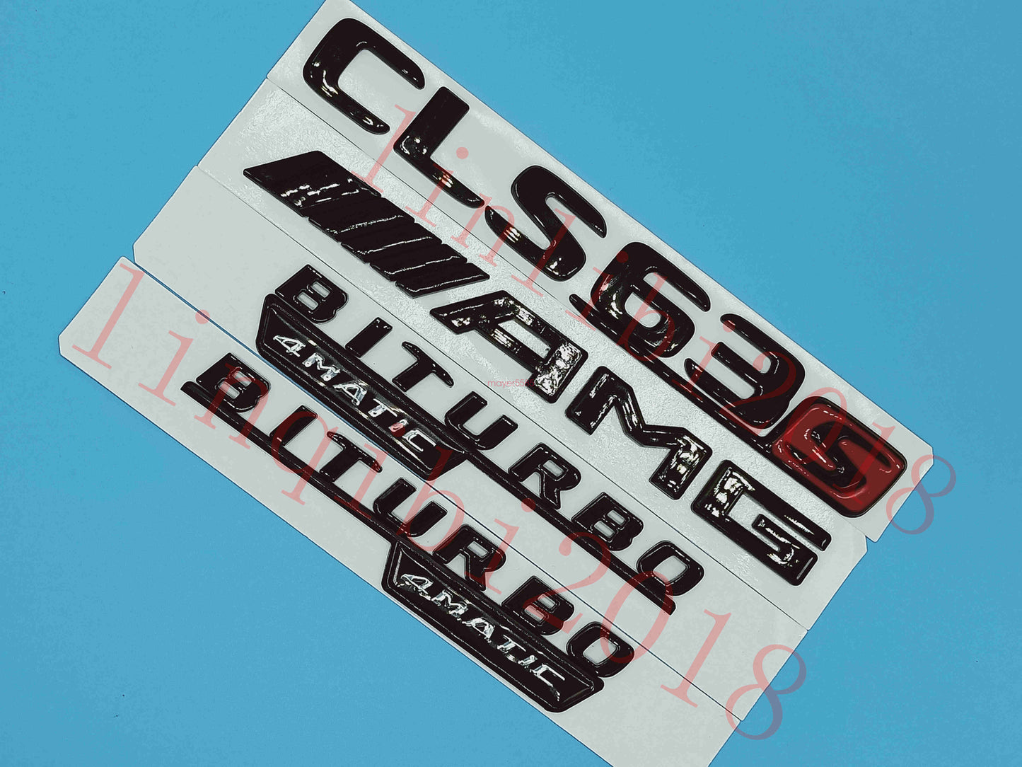 Flat Gloss Black "CLS63s AMG BITURBO" Emblem Badge Sticker for Mercedes Benz CLS