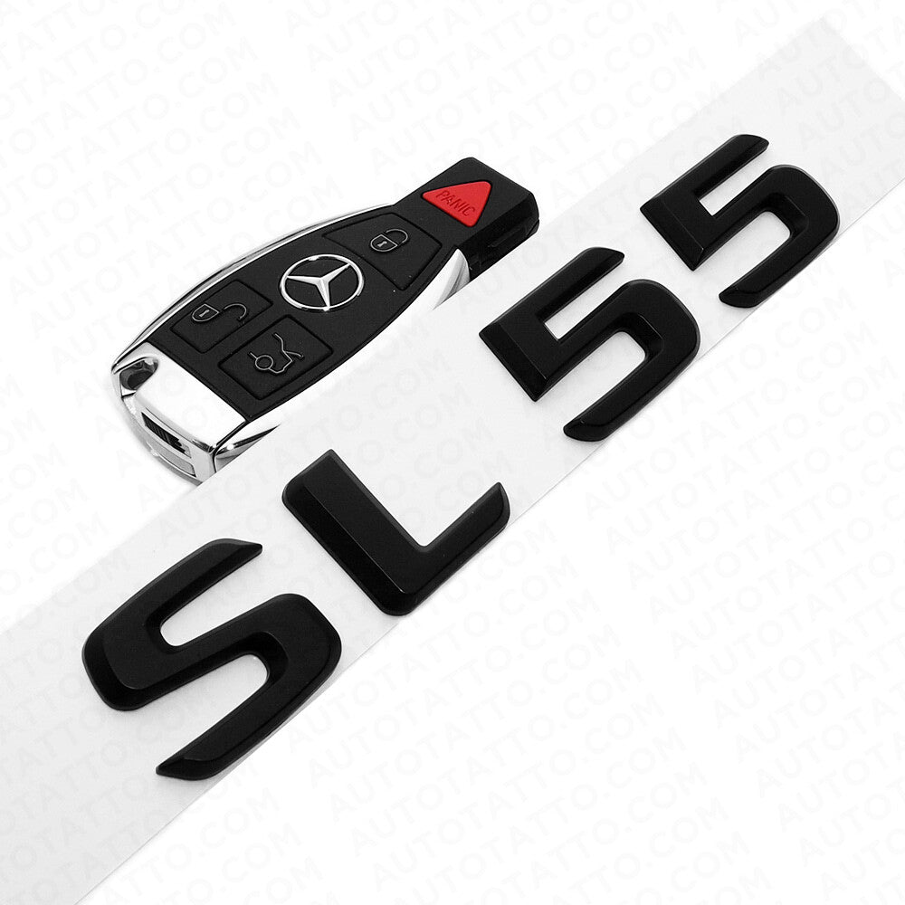 01-14 SL 55 AMG 3D Letter Emblem Trunk Logo Nameplate Badge Decorate Sport Black