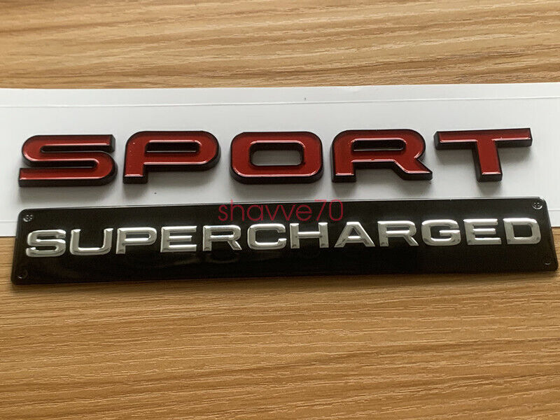 New Range Rover SPORT Glossy RED BLACK Lettering SUPERCHARGED Land Badge Emblem