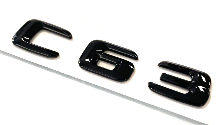 1X BLACK C63 FOR MERCEDES C63 REAR TRUNK NAMEPLATE EMBLEM BADGE DECAL