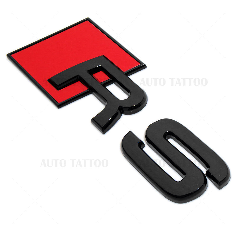 For Audi RS Gloss Black Rear Letter Tail Badge Trunk Emblem Badge Logo Sport