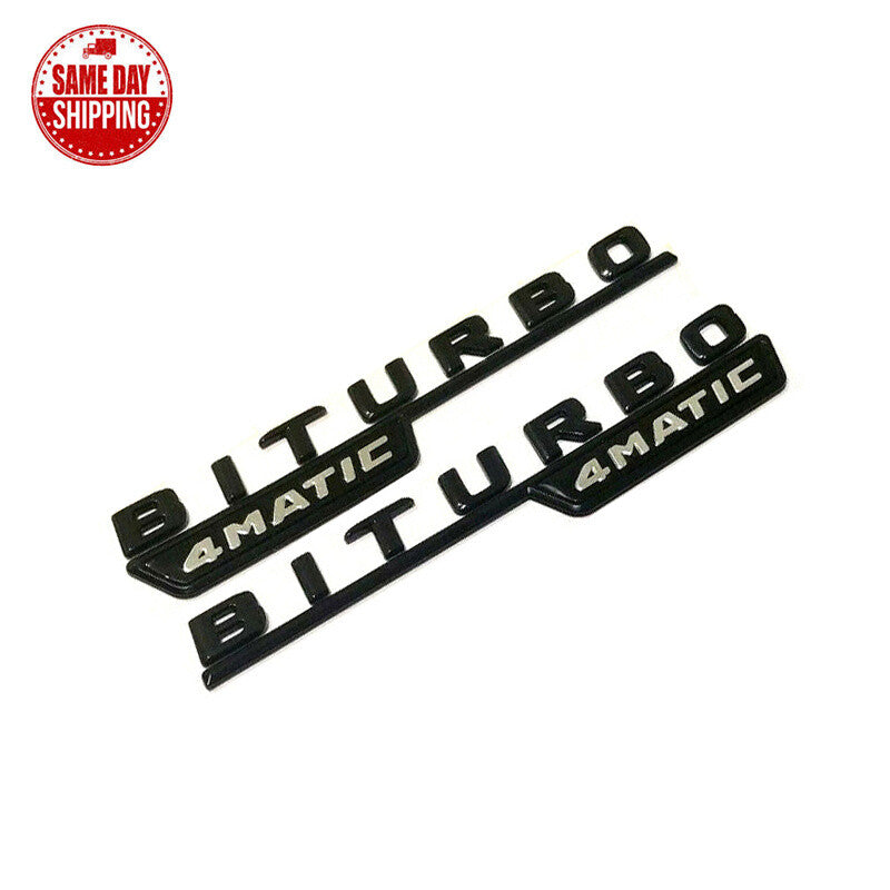 Black BITURBO 4MATIC Side Decal Badge Sticker For Mercedes C43 205 Series AMG