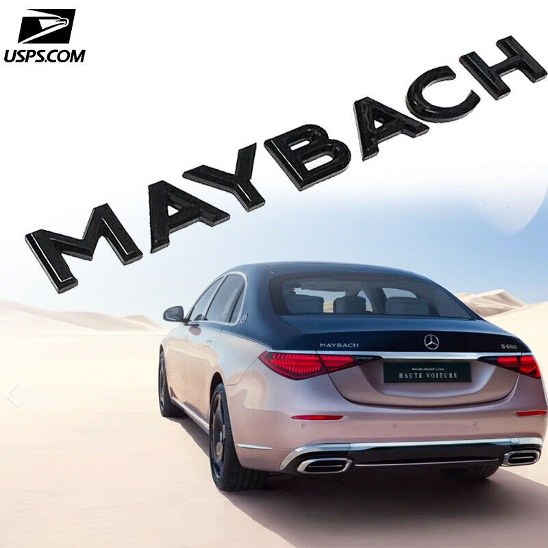Genuine Gloss Black MAYBACH Letter Trunk Hatch Deco Emblem For Mercedes