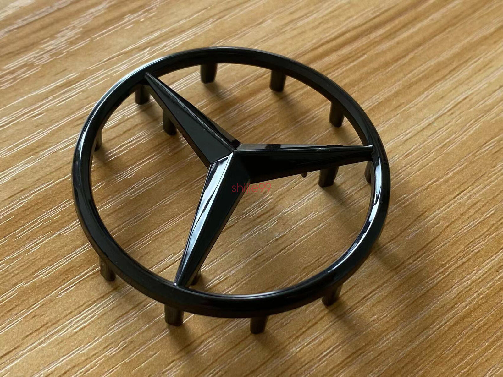 New FOR Mercedes-Benz M-B w/ Pins Glossy Black Star Emblem Badge 2" 52mm AMG