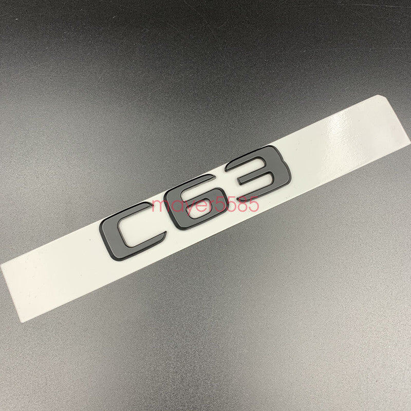 Glossy Black C63 AMG V8 BITURBO Trunk Emblem Badge Sticker For Mercedes-Benz C63