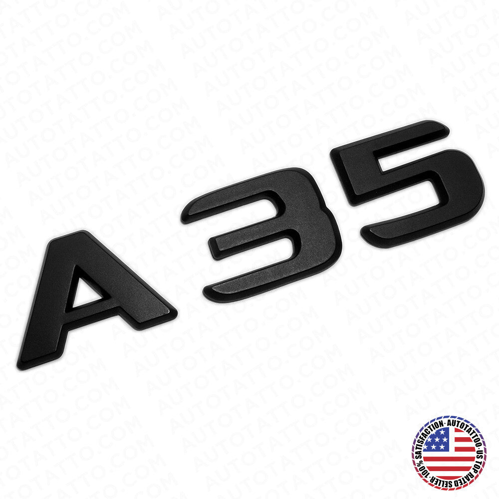 A35 AMG Letter Emblem 3D Trunk Logo Nameplate Badge Decorate Sport Matte Black