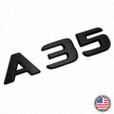 A35 AMG Letter Emblem 3D Trunk Logo Nameplate Badge Decorate Sport Matte Black
