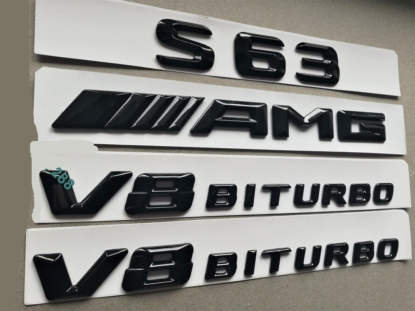 GLOSSY BLACK FOR MERCEDES S CLASS S63 COUPE CONVERTIBLE REAR BADGES & EMBLEMS