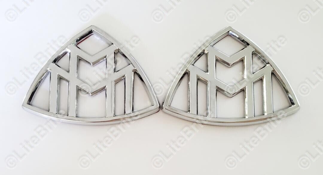 Bright Silver Maybach suit fender side rear trunk Badge for Mercedes-Benz Sclass