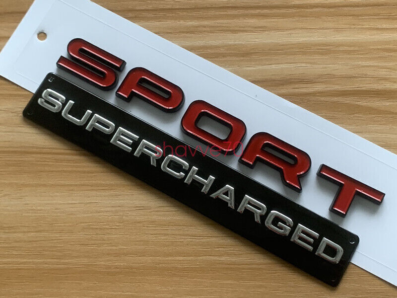 FOR Range Rover SPORT Glossy RED BLACK Lettering SUPERCHARGED Land Badge Emblem