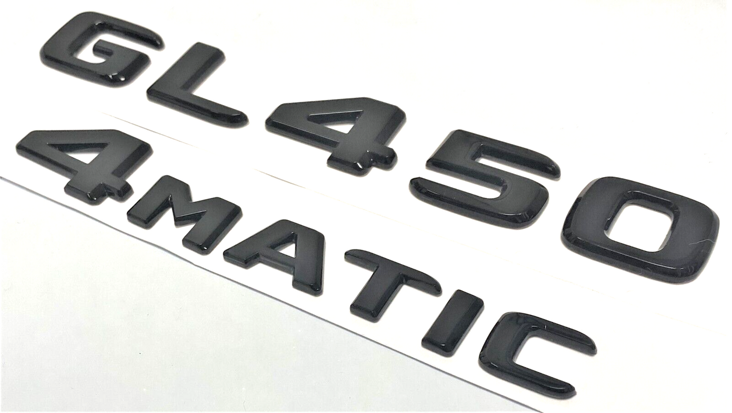 BLACK GL450+4MATIC FOR MERCEDES REAR TRUNK EMBLEM BADGE NAMEPLATE DECAL NUMBER