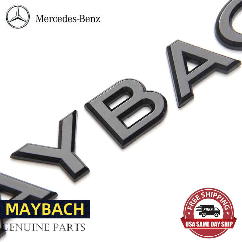 Gloss Black MAYBACH Letter Trunk Emblem Badge Sticker For Mercedes Benz S-class