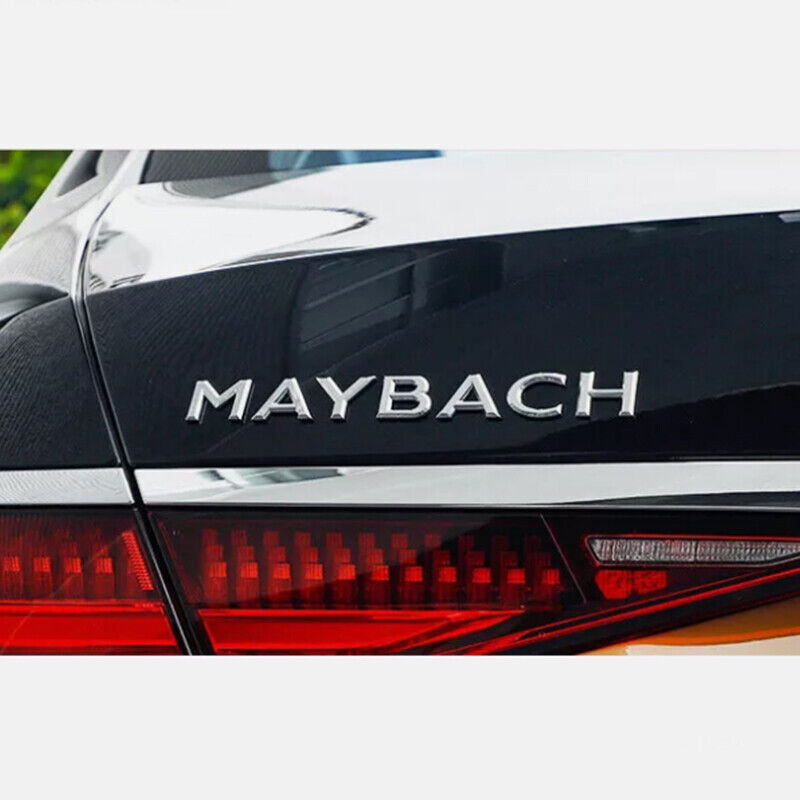 Mercedes Rear Trunk Hatch Sticker Badge Bright Silver Maybach Letter Emblem 1Pcs