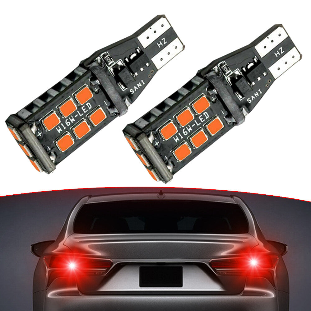 2x Red T15 912 921 Car LED High Mount Stop 3RD Brake Light Bulbs