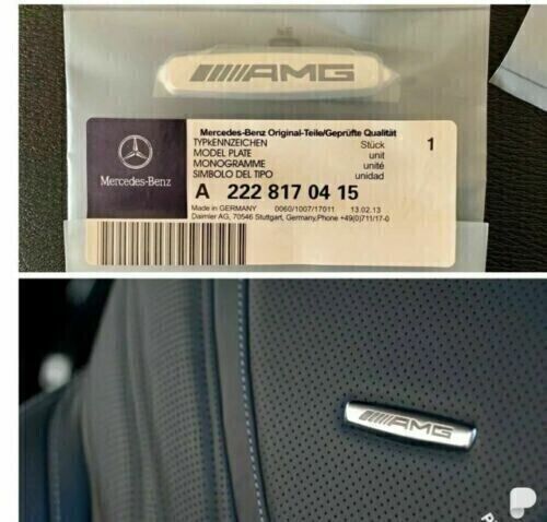 2 x Fit for Mercedes AMG Logo Emblems Front Seat Tuning Badges Metal