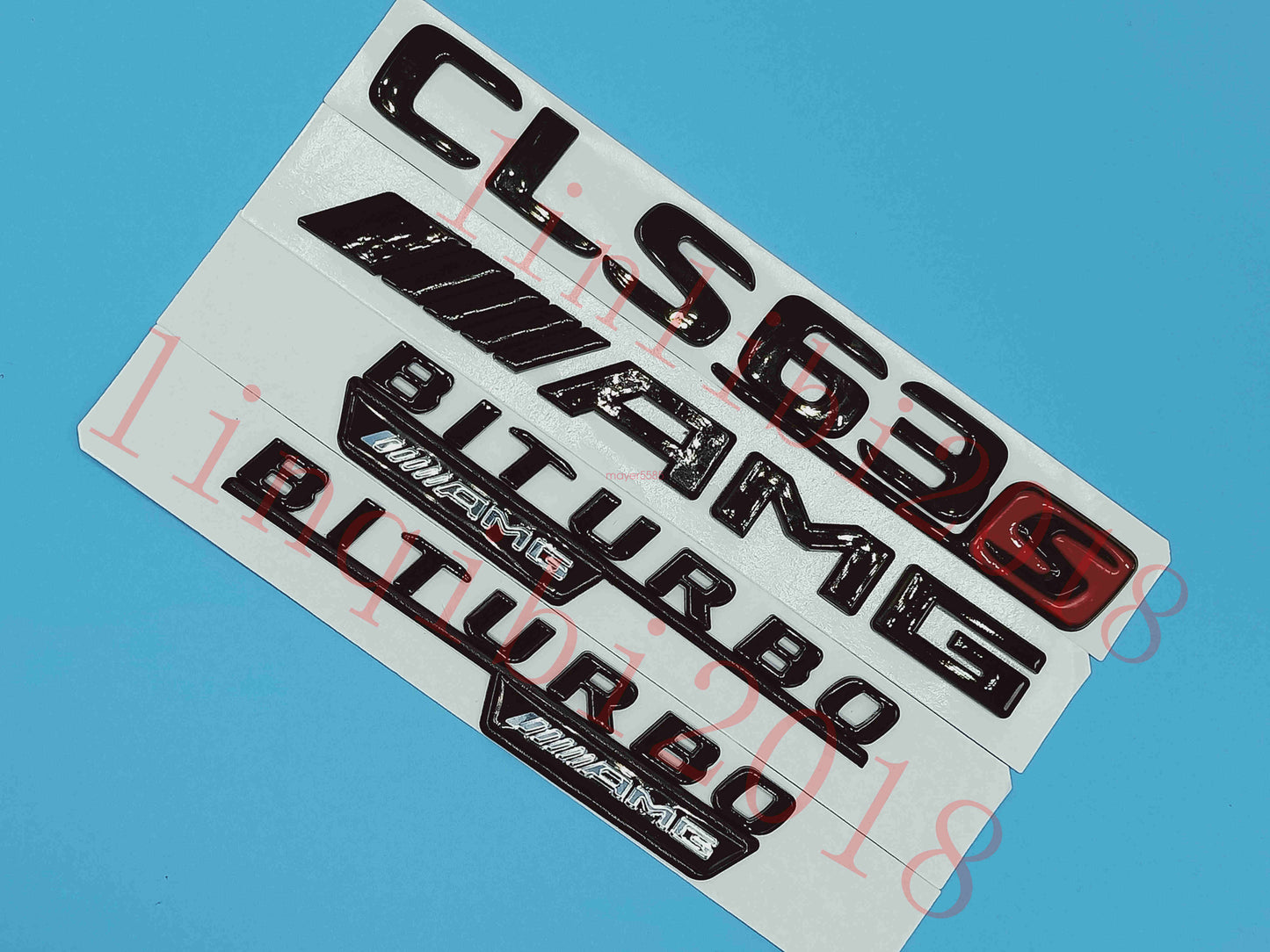 Gloss Black Flat "CLS63s AMG BITURBO" Trunk Embl Badge Sticker for Mercedes Benz
