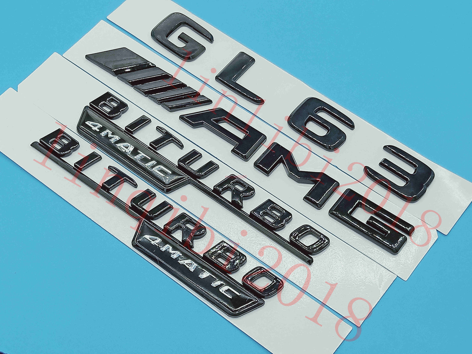 Flat Gloss Black "GL63 AMG BITURBO" Emblem Badge Sticker for Mercedes Benz GL63