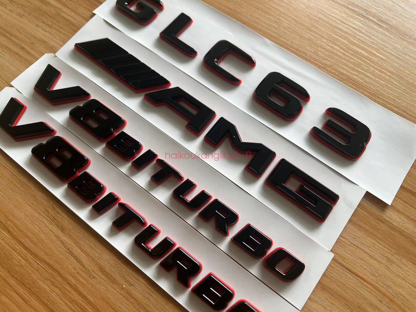Black RED GLC63 AMG V8 BITURBO Emblem Badge Sticker Set For Mercedes GLC63